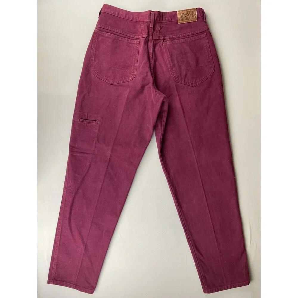 Marithe Francois Girbaud Jeans Women's 33 Burgundy Denim Tapered Leg Made In USA